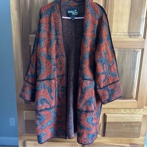 Rara Avis iris apfel Women's Orange and Black Cardigan